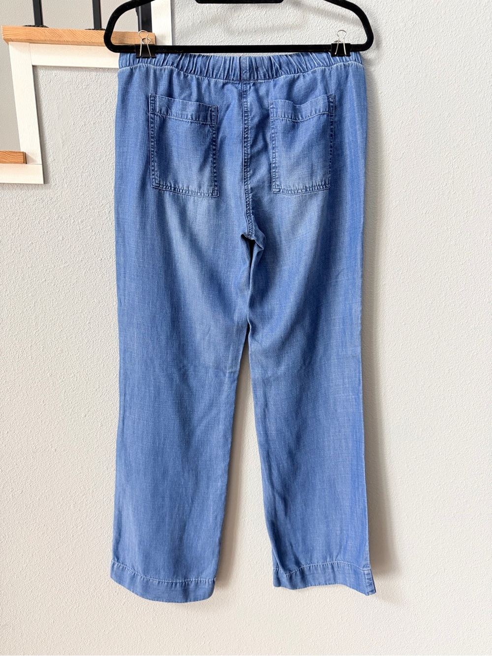 Cloth & Stone Light Blue Drawstring Chambray Pants - Picture 6 of 14